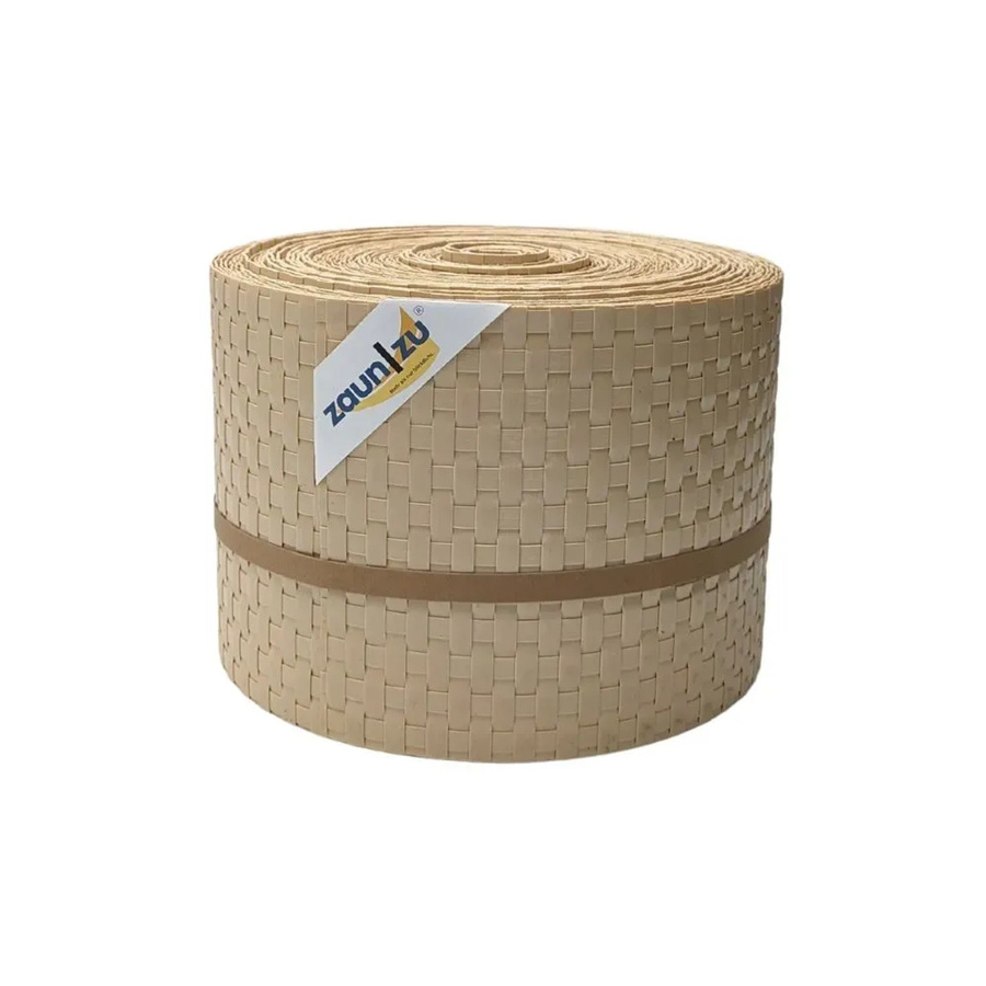 zaun zu Sichtschutzstreifen Rattan PE für Doppelstabmatten in Beige, 26 m - Bild 2