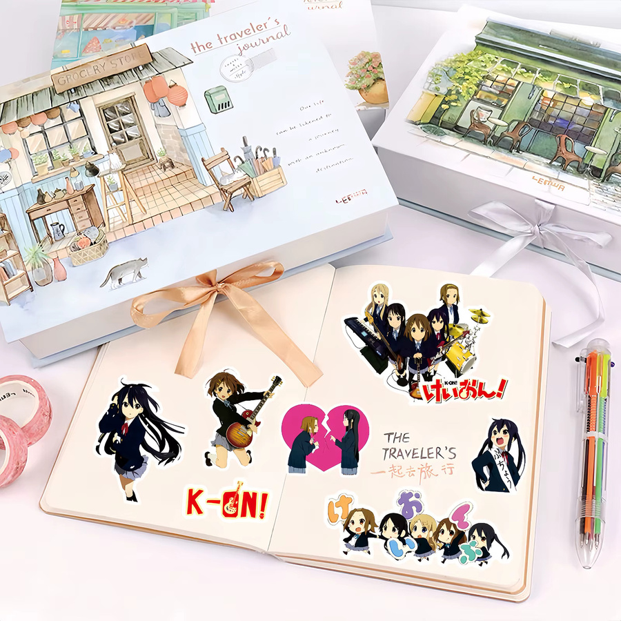 75 Stück Bandai K-ON! Anime Aufkleber Set, Kawaii Mädchen Cartoon Sticker, wasserfest für Notebook, Tagebuch und Gitarre, Mehrfarbig - Bild 3