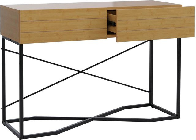 MCW Konsolentisch P47 Industrial Design in Bambus-Optik mit Schublade, B/T/H: 120 x 40 x 81 cm - Bild 2