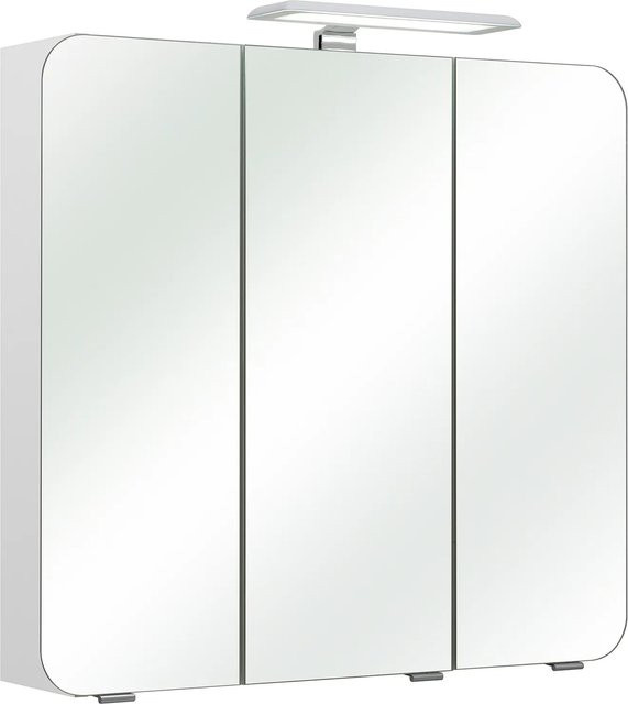 Pelipal Spiegelschrank Weiß Glänzend mit LED-Beleuchtung und Soft-Close-Türen, Breite: 75 cm, Höhe: 70 cm - Bild 1