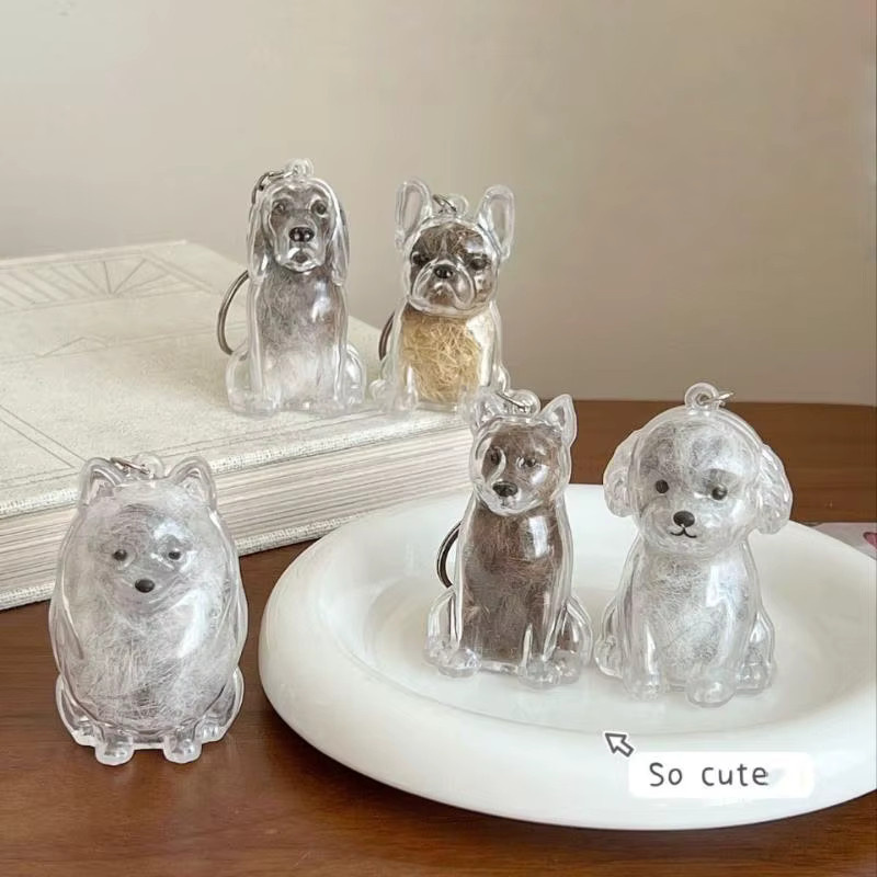 Hoeaden Transparente Hundehaar-Andenken-Kapsel als Taschenanhänger aus Kunststoff zur Aufbewahrung und Gedenkdekoration - Bild 2
