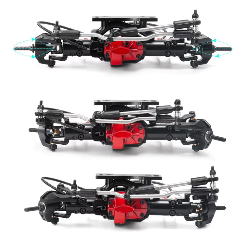 AXSPEED RC Auto Achse, Aluminiumlegierung, Vorder- und Hinterachse mit Differenzialsperre, 1/10 RC Crawler D90 TF2 Upgrade-Teile - Bild 4