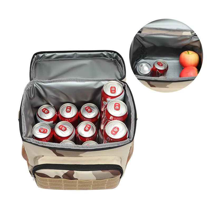 XIAOJIE Tragbare taktische Thermobox Lunchtasche in Sand und Multicolour mit verstellbarem Schultergurt und Isolierung - Bild 3