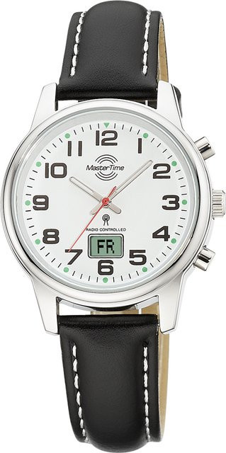 Master Time Armbanduhr, Quarz, Edelstahl, Leder, 34 mm, Damen - Bild 1