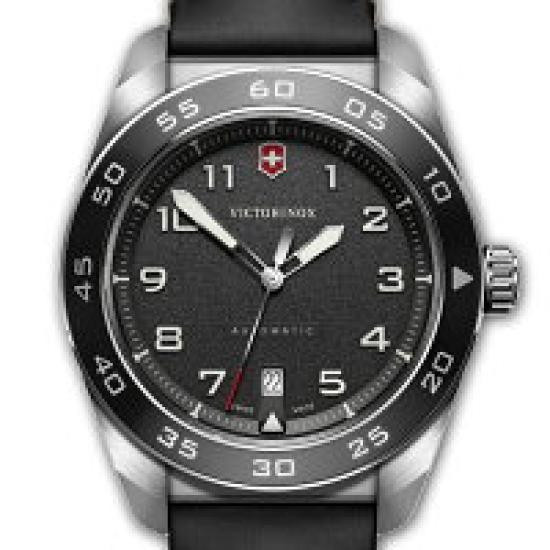 Victorinox Herrenuhr Automatik, Edelstahl, Lederarmband, 42 mm, Schwarz - Bild 2