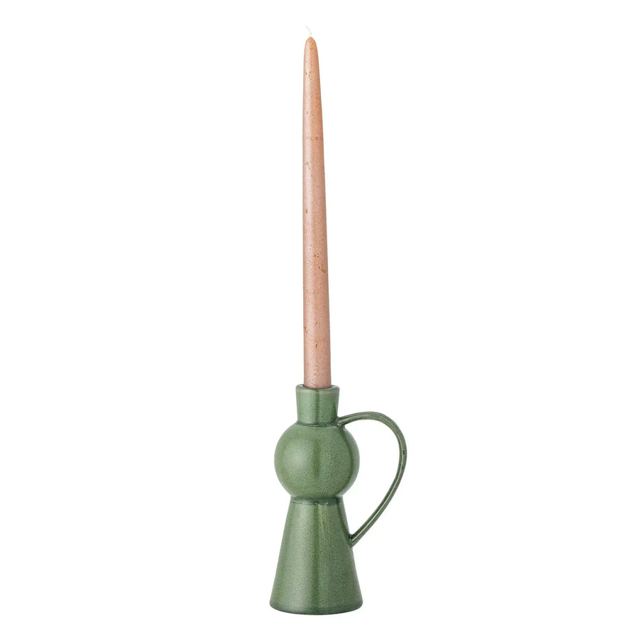 Bloomingville Kerzenhalter Fija aus Keramik in Grün, skandinavisches Design, Höhe: 18 cm - Bild 1