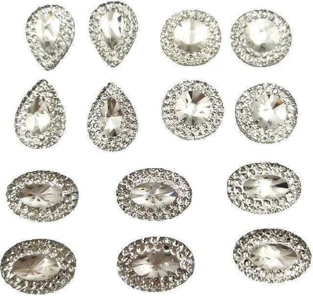 100 Stück transparente Strass-Cabochons aus Resin in ovaler, runder oder Tropfenform für dein Scrapbooking und DIY-Bastelarbeiten - Bild 1