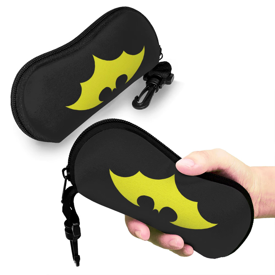 Bandai Brillenetui, Gelb, Schwarz, mit Fledermaus-Logo - Bild 5