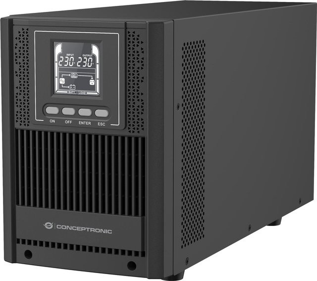 Conceptronic ZEUS52E2K Online Tower USV 2000VA 1800W Doppelwandler in Schwarz - Bild 1