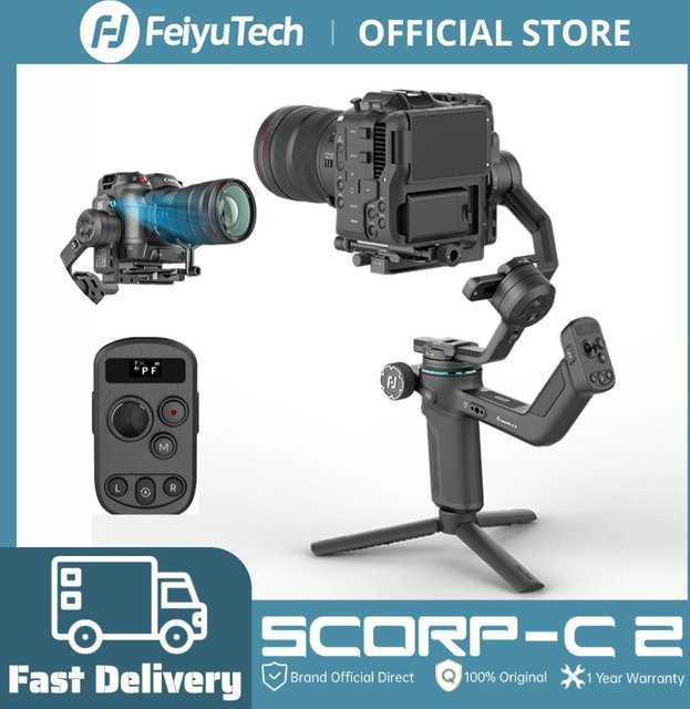FeiyuTech SCORP C2 Kamera-Gimbal für DSLR und Mirrorless in Schwarz mit AI-Tracking und Vlogging-Funktion für vertikale Aufnahmen - Bild 1