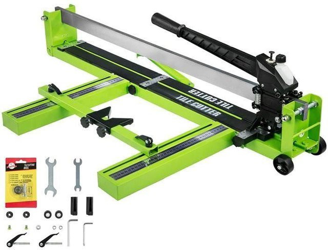 Manuelle Fliesen-Schneidemaschine VEVOR in Grün mit Stahlkonstruktion und 23 Kugellagern, Breite: 80 cm - Bild 1