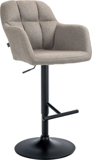 CLP Barhocker Natoma in Beige aus Stoff mit Metallgestell, 360 Grad drehbar und höhenverstellbar, B/T/H: 57 x 59 x 118 cm - Bild 1