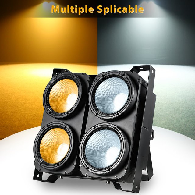 U'King 2er-Set 200W COB LED Par-Leuchten in Schwarz, verbindbare 2-Kopf-Bühnenbeleuchtung für DJ-Shows, Hochzeiten und Outdoor-Einsätze - Bild 1