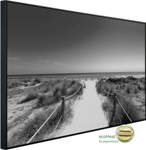papermoon EcoHeat Infrarotheizung Strand Schwarz Weiss mit Matt-Effekt und App-Steuerung - Bild 1