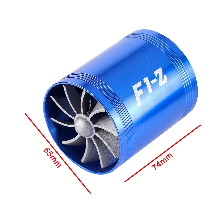 RIAYOOE Turbo Gas Saver Kit mit doppelseitiger Turbine für den Motor Lufteinlass in Blau - Bild 2