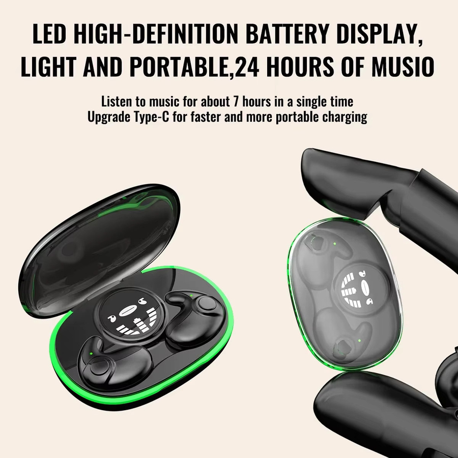 VIKEFON TWS Bluetooth 5.3 Kabellose Kopfhörer mit Geräuschunterdrückung und IPX5 Wasserdichtigkeit für Sport und Schlaf in Schwarz oder Weiß - Bild 3