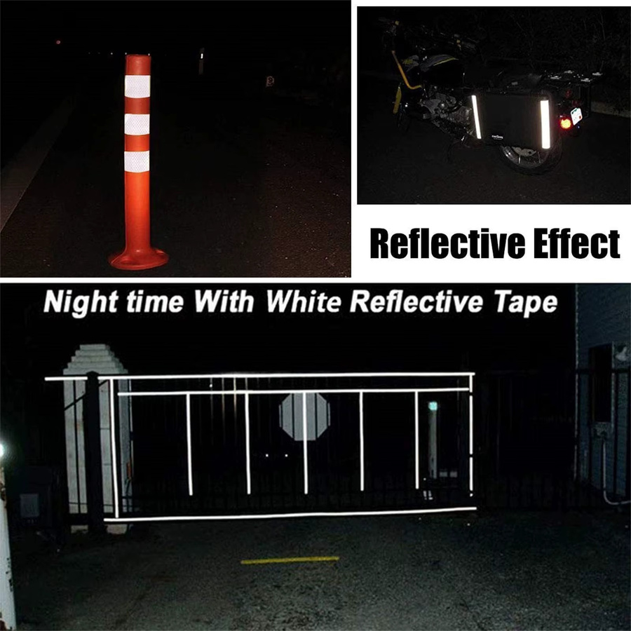 3M Reflektierendes Klebeband Weiß, Wasserdichtes Outdoor-Reflektorband für Sicherheit und Sichtbarkeit, Länge: 50 m, Breite: 5 cm - Bild 3