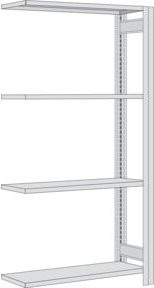 Regalwerk BERT Kleinteileregal Anbaufeld aus Stahl in Weiß, H x B x T: 200 x 100,5 x 50 cm, Fachlast 250 kg - Bild 1