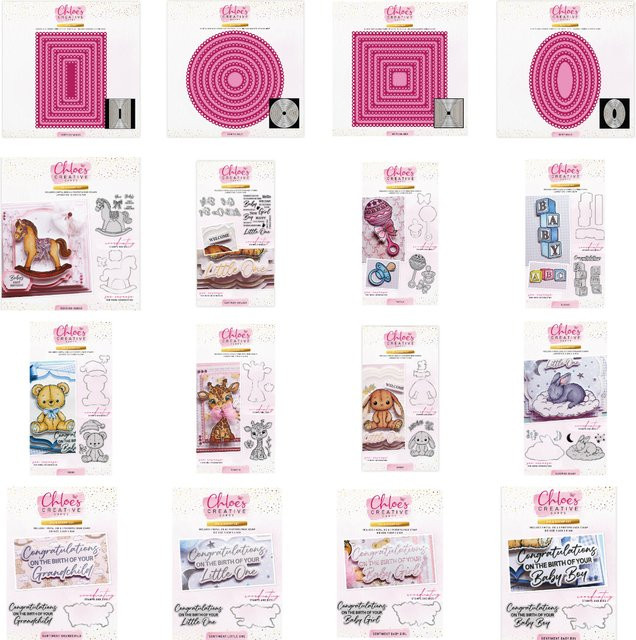 Chloes Dainty Circles Baby Collection Sentiment Metall-Stanzformen in Silber für dein DIY Scrapbook und handgemachte Projekte - Bild 1