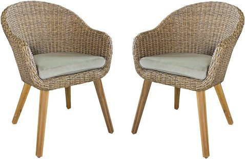 GARDEN PLEASURE Gartenstuhl Carson aus Polyrattan mit Armlehnen und Kissen in Braun und Taupe, B/H/T: 66 x 84 x 62 cm - Bild 1