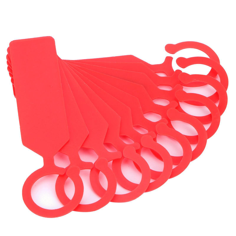 CosyHome Pflanzenetiketten aus PVC in Rot, 100 Stück Hängende Gartenmarkierer für Blumen und Gemüse, B: 11 cm, H: 2,4 cm - Bild 2