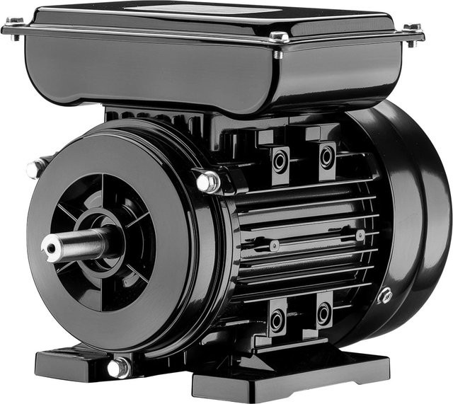 Wiltec Einphasenmotor 0,37 kW 4-polig in Schwarz aus Aluminium - Bild 1