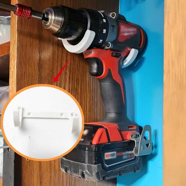 Milwaukee 3-teiliges Set universelle Wandhalterungen für Akku-Bohrmaschinen in Schwarz zur Elektrowerkzeug-Organisation - Bild 1