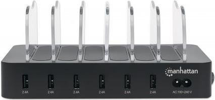 Manhattan USB-Ladestation 102254 Schwarz mit 6 USB-A Ausgängen und 50W Leistung - Bild 2