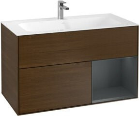 V&B Waschtischunterschrank Finion mit LED-Wandbeleuchtung, lackiert, B: 99,6 cm, H: 59,1 cm - Bild 1