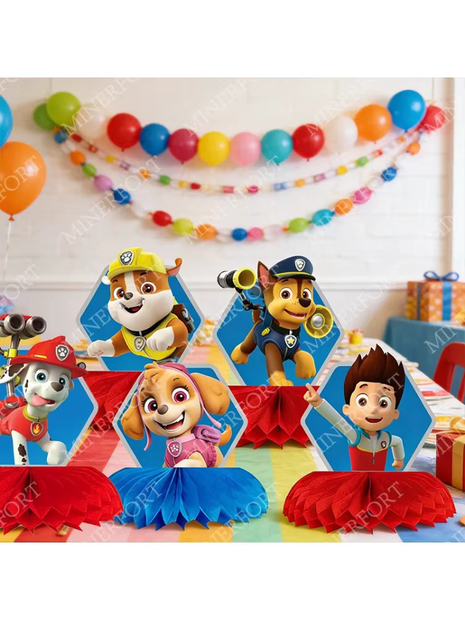 Paw Patrol Chase Desktop-Dekoration aus Papier für Kindergeburtstage, mehrfarbig - Bild 5