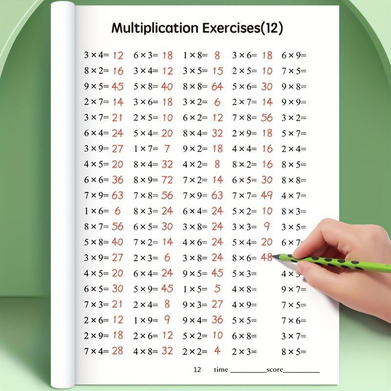 Yiran toy Mathematik Übungsheft für Kinder mit Multiplikationstabelle 9x9, Division und Karteikarten, 48 Seiten - Bild 3
