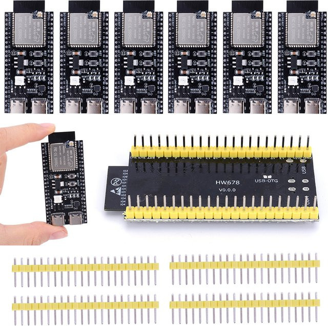 VKTECH ESP32-S3 N16R8 N8R2 Dual Typ-C Entwicklungsboard WiFi Erweiterungsplatine mit 2,4G WiFi Modul in Schwarz - Bild 1