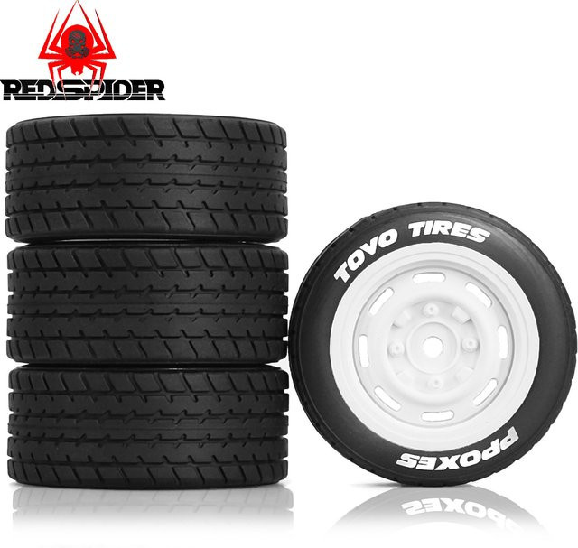 Wltoys RC-Autoreifen, 4-teiliges Set, 60 mm, 12 mm Sechskant, weiß - Bild 1