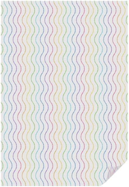 Tulup Fensterfolie Milchglasfolie mit Regenbogenlinien in Weiß und Multicolour, Breite: 100 cm, Höhe: 146 cm - Bild 1
