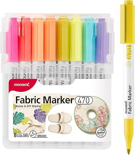 Monami Stoffmalstifte Set mit 8 Farben für professionelle Textilgestaltung in Multicolour - Bild 1