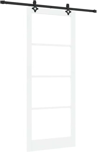 vidaXL Schiebetür ORKDAL in Weiß und Schwarz mit Glas und Holz, B: 93 cm, H: 232 cm - Bild 1