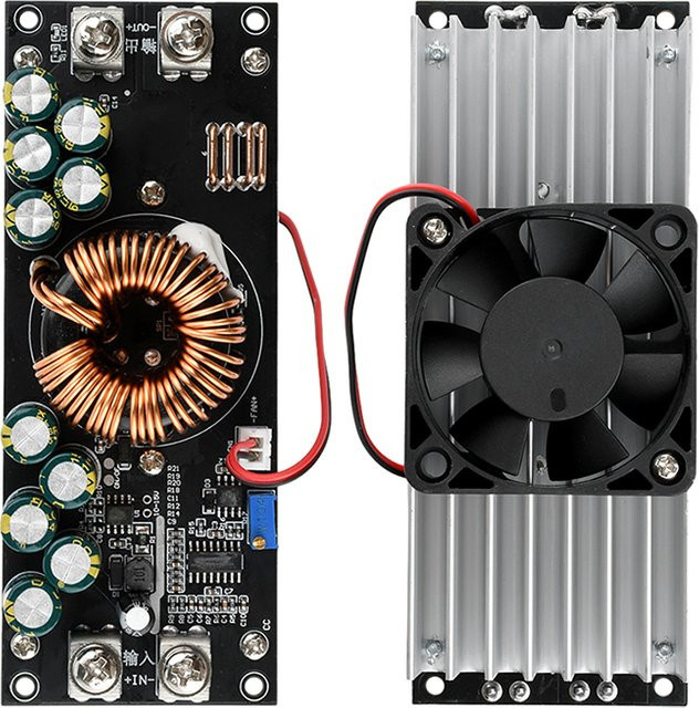 Aideepen DC-DC-Abwärtswandler 1500 W/1200 W, einstellbares Modul 15–90 V auf 2,5–72 V, 50 A, Farbe: Schwarz - Bild 1
