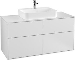 Villeroy & Boch Waschtischunterschrank Finion Wandmontage in Weiß mit LED-Beleuchtung und Innenschubladen, B: 120 cm, T: 60,3 cm, H: 50,1 cm - Bild 1