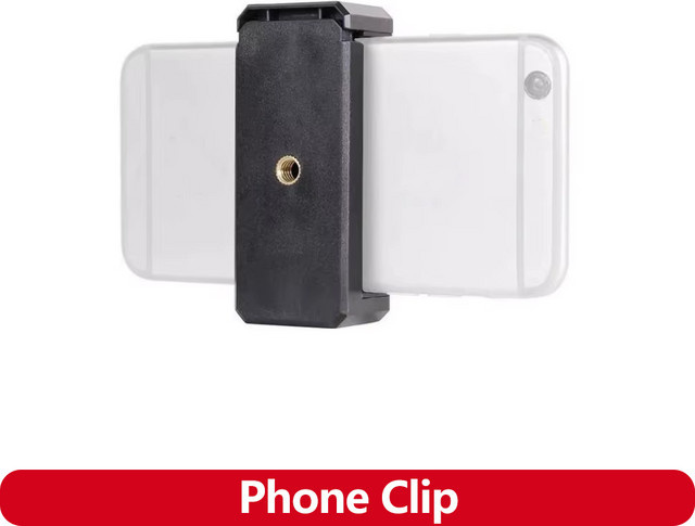 EXSKOF Universeller Handy-Stativhalter mit Cold Shoe und 1/4-Zoll-Schraube in Schwarz - Bild 1