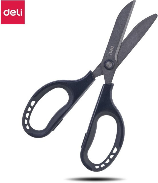 Deli Profi-Schere mit ergonomischem Griff und Antihaft-Beschichtung in Schwarz - Bild 1
