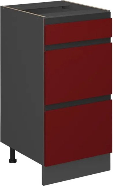 Vicco Küchenunterschrank R-Line J-Shape mit Schubladen in Anthrazit und Rot, Breite: 40 cm - Bild 2