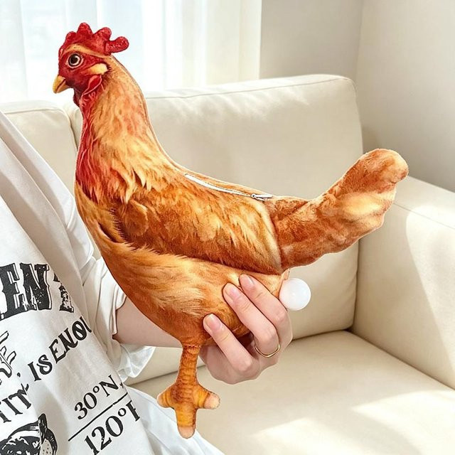 Yiran toy Simulations Hahn Plüschtier, Huhn Kissen, 30cm - Bild 1
