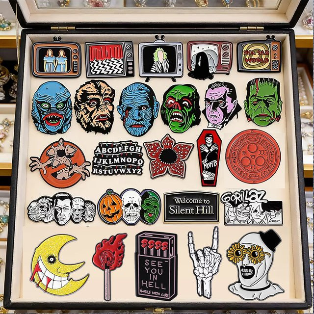 QIHE JEWELRY Reversnadeln Emaille, Bunt, Punk - Bild 1