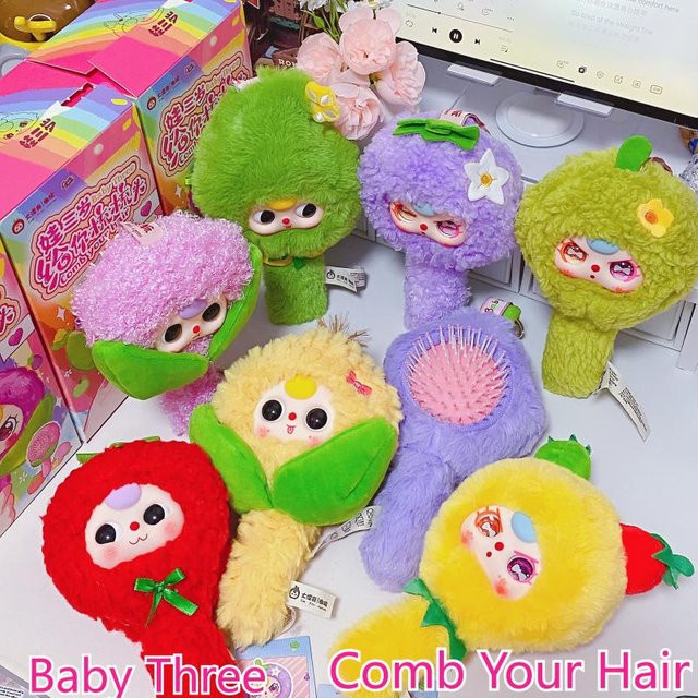 Baby Three Let Me Comb Your Hair Series Plüsch Blind Box, Fruchtkammpuppe - Bild 1