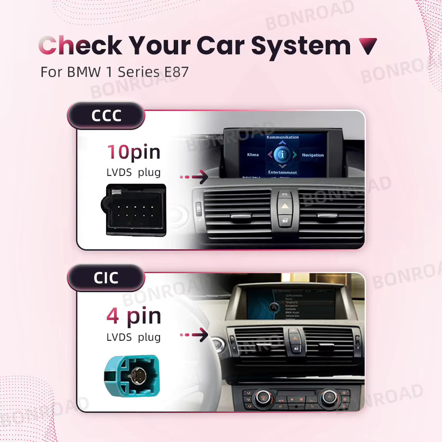 BONROAD Drahtloses CarPlay und Android Auto Interface Modul für BMW 1er E87 CCC CIC mit Bluetooth und GPS Navigation - Bild 2