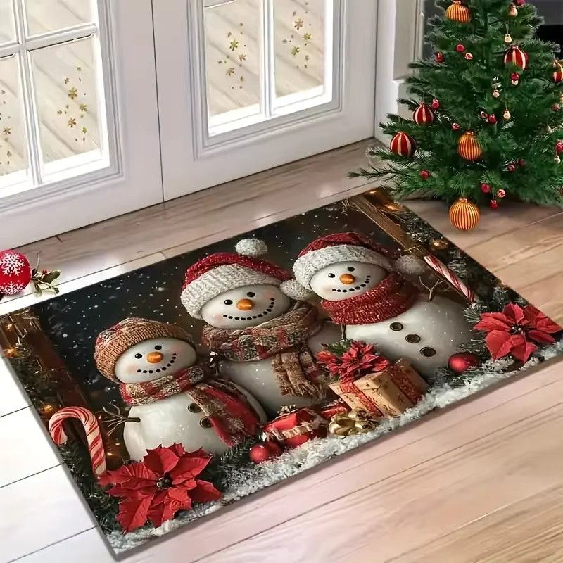 VIKAMA Weihnachtsschneemann Fußmatte für Wohnzimmer, Küche und Schlafzimmer als Weihnachtsdekoration - Bild 5