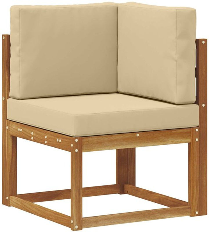 vidaXL Outdoor-Sofagarnitur aus Akazie mit 8-teiligem Set und Kissen in Natur und Beige - Bild 1