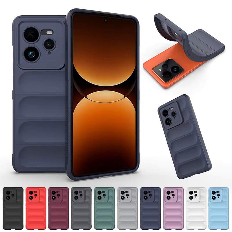 Stoßfeste Silikonhülle mit Airbag-Schutz für Xiaomi 15, 14 und 14T Pro in Schwarz oder Lila - Bild 5