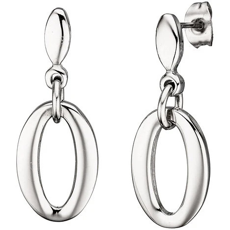Colfem Ohrhänger oval, Edelstahl, Silber, Unisex - Bild 1
