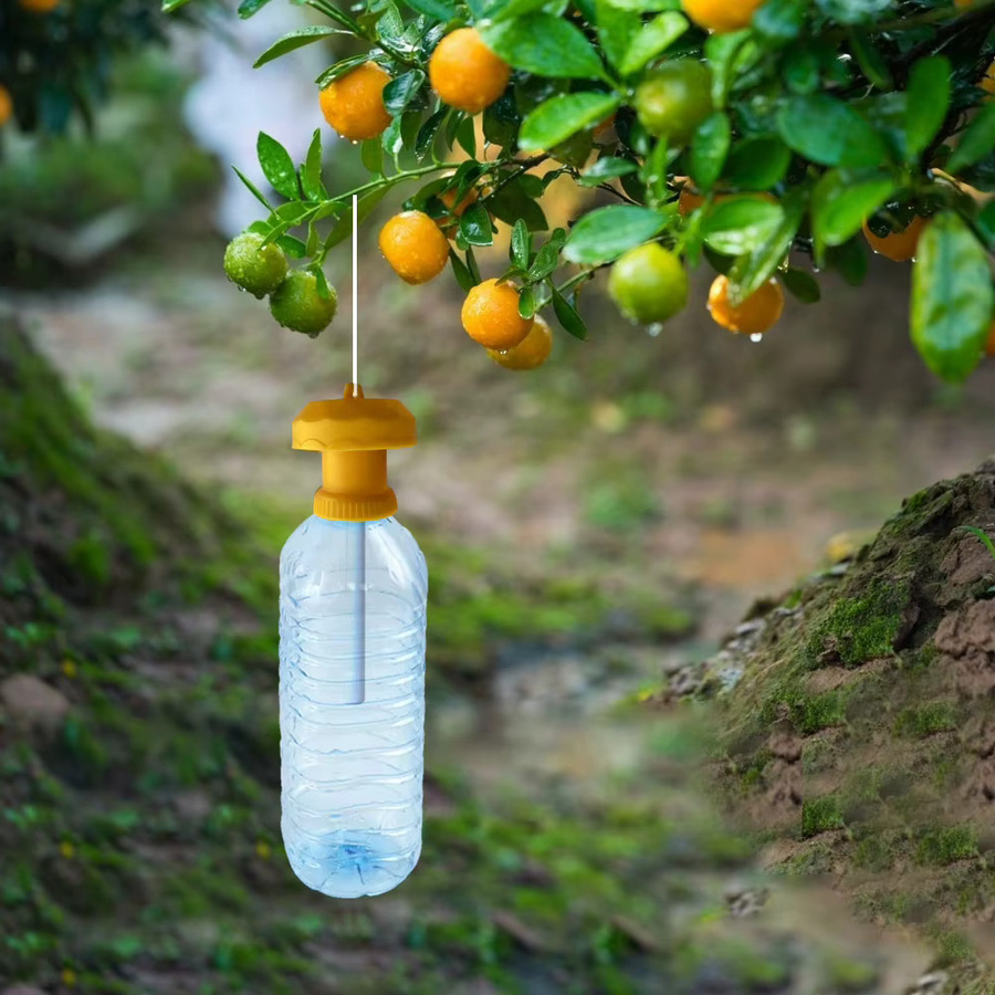 APWIKOGER Fruchtfliegenfalle aus Kunststoff in Gelb, wiederverwendbare Drosophila-Falle zur Schädlingsbekämpfung für Garten, Haus und Bauernhof - Bild 3